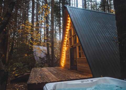 Spend The Night In A Secluded Nature Lover's Paradise At This A-Frame Cabin In Washington
