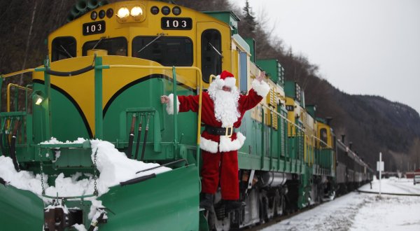 Hop On The White Pass Santa Train And Hang Out With Santa In Skagway, Alaska