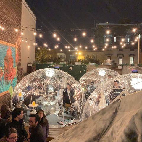 Stay Warm And Cozy This Season At Elm City Social, A Rooftop Igloo Bar In Connecticut