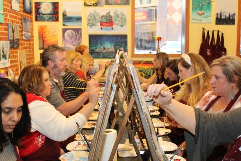 Sip A Glass Of Wine While You Create A Masterpiece At Pinot's Palette Paint And Sip In Kansas