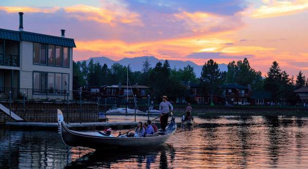 Take A Sunset Cruise Across Lake Tahoe On A Venetian Gondola For A Tranquil Evening In Northern California