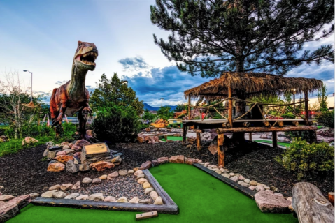 Lost Island Is A Dinosaur-Themed Mini Golf Course In Colorado That's Tons Of Fun