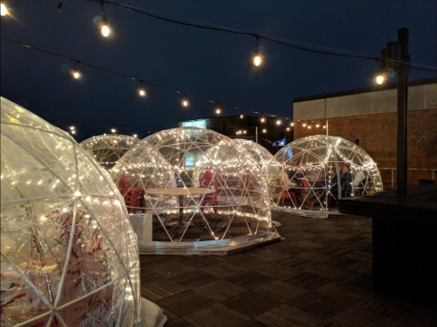 Stay Warm And Cozy This Season At Tappo Restaurant A Rooftop Igloo Bar In Buffalo
