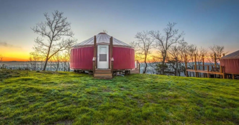 The Views From This Cherry Blossom Yurt Rental In Georgia Are Pure Magic