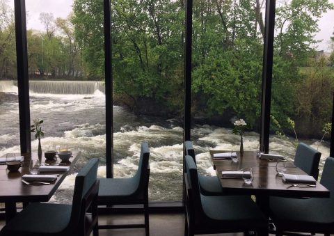 Dine While Overlooking Waterfalls At The Roundhouse Restaurant In New York
