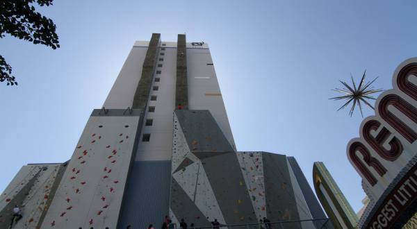 The Tallest Climbing Wall In The World Can Be Found At BaseCamp, A Rock Climbing Park In Nevada