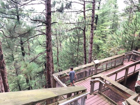 Enjoy Expansive Views From Atop A 300' Rock Formation At Wisconsin's Roche-A-Cri State Park       