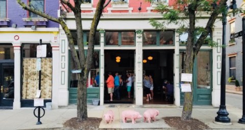 Look For The Three Little Pigs And Then Step Inside Liberty's Bar & Bottle In Cincinnati