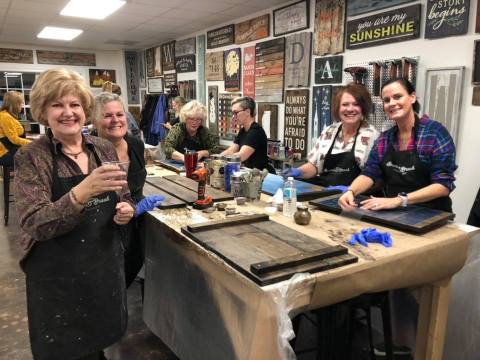 Enjoy Cocktails While Creating Unique Wood Decor At Board And Brush In Mississippi