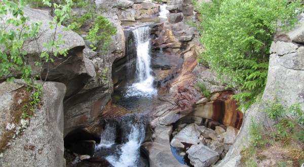 Take The Simple Screw Auger Trail To A Double Waterfall In Maine