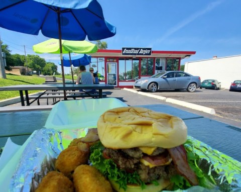 Grab Big Burgers In A Tiny Kansas Spot Named Grandstand Burgers
