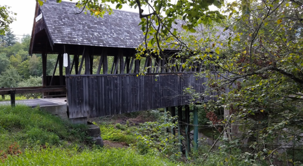 Walk Across The Meriden Covered Bridge For Unrivaled Waterfall Views In New Hampshire