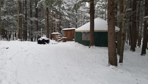 You'll Find A Lovely Glampground At Maine Forest Yurts Ideal For Winter Snuggles And Relaxation