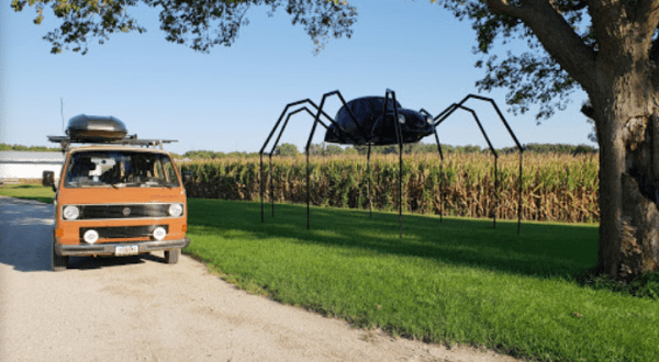 The Volkswagen Beetle Spider In Iowa Just Might Be The Strangest Roadside Attraction Yet