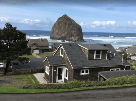 You'll Have A Front Row View Of Oregon's Haystack Rock At This Cozy Cottage