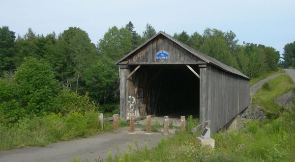 One Of The Longest Covered Bridges In Maine, Watson Settlement Bridge, Is 150 Feet Long