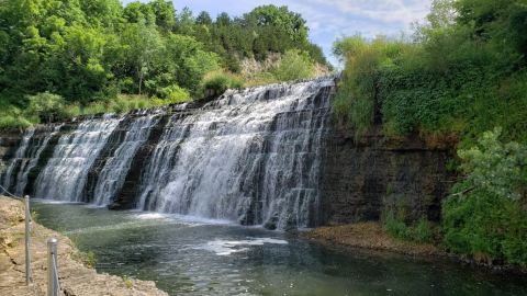 You Can Practically Drive Right Up To The Beautiful Thunder Bay Falls In Illinois