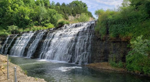 You Can Practically Drive Right Up To The Beautiful Thunder Bay Falls In Illinois