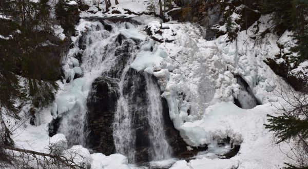 Walk Through A Winter Wonderland To The Frozen South Fork Waterfalls