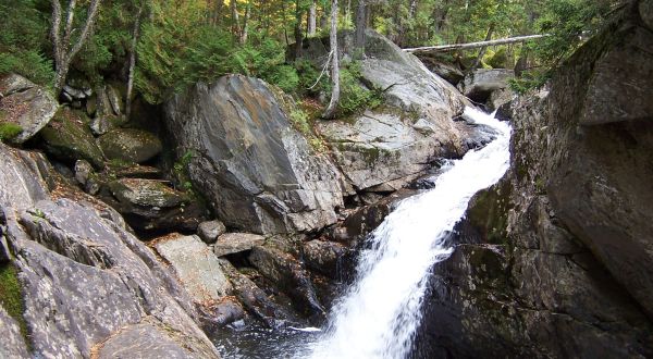 This 1-Mile Hike In Maine Ends At Cascade Stream Falls, A Waterfall You Need To See With Your Own Eyes