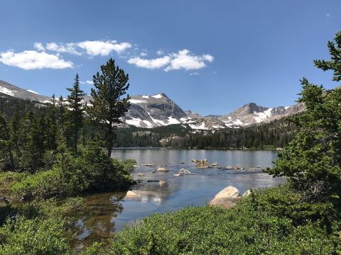 Enjoy A Breezy Hike To A Shimmering Lake At Shoshone National Forest In Wyoming