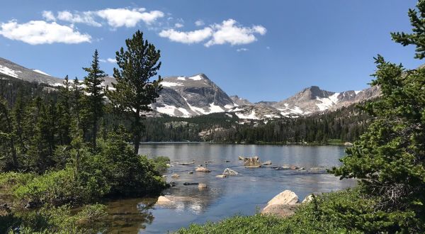 Enjoy A Breezy Hike To A Shimmering Lake At Shoshone National Forest In Wyoming