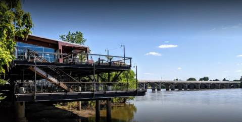 Sit Back And Enjoy Stunning Views At Blue Rose Cafe, Located On The Arkansas River In Oklahoma
