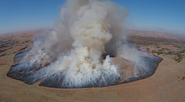 A Drone Flew High Above A Pasture Burn In Kansas And Caught The Most Incredible Footage