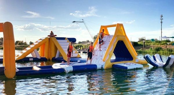 Plan On Visiting The Imondi Wake Zone, One Of Colorado’s Only Aqua Parks That Even Has A Floating Playground