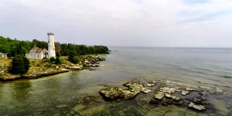 A Drone Flew High Above An Uninhabited Island In Michigan And Caught The Most Incredible Footage