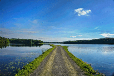 Take A Quiet And Serene Lake Trek On Ashley Reservoir Trail In Massachusetts