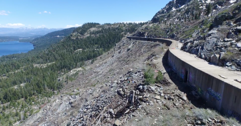 A Drone Flew High Above The Abandoned Donner Pass Tunnels In Northern California And Caught The Most Incredible Footage