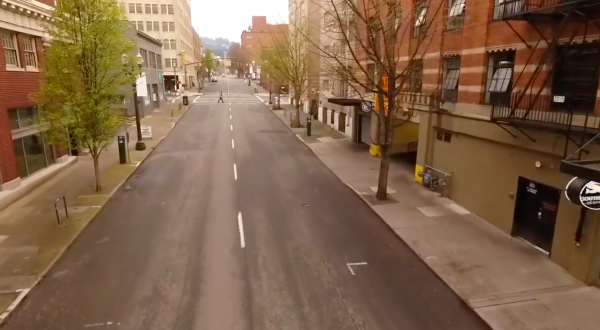 A Drone Captured Eerie But Inspiring Footage Of A Very Empty Portland During The Pandemic In Oregon
