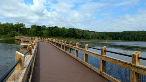 Pickerel Lake Park In Michigan Features A 900-Foot Boardwalk And Stunning Waterfront Views