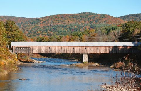 Built In 1872, The West Dummerston Covered Bridge Is The Longest Covered Bridge Entirely In Vermont