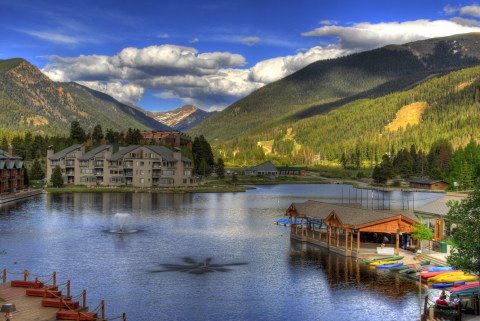 The Water Is A Brilliant Blue At Keystone Lake, A Refreshing Roadside Stop In Colorado