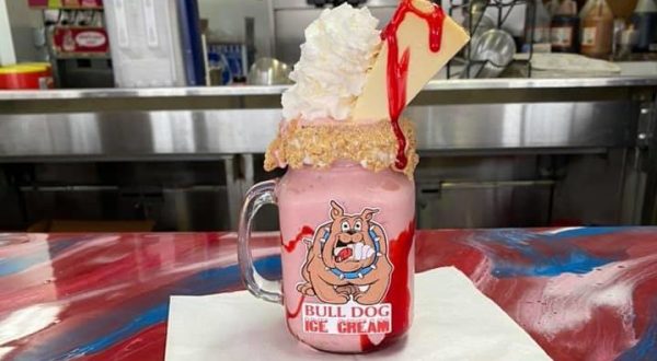 Bulldog Ice Cream Near Cleveland Serves Up Strawberry Cheesecake Shakes To Die For