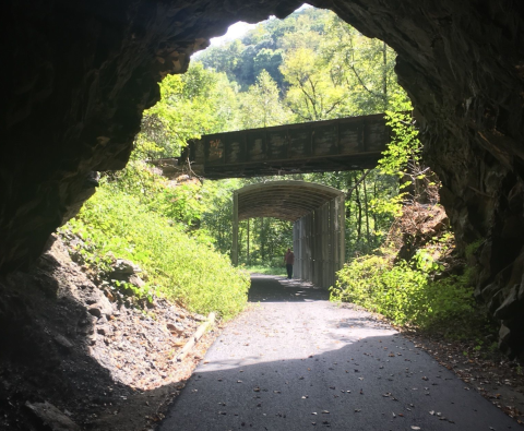 Hike Through An Old Train Tunnel On The Powell River, A Beautiful Wooded Virginia Trail
