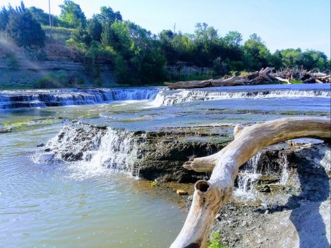 Explore A Beautiful Trail That Winds Through Rocky Paths And Water At Indian Rock Park In Kansas