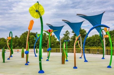 The Absolutely Gigantic Splash Pad At Westermeier Commons Playground Will Entertain Children And Adults Alike On A Hot Summer Day In Indiana