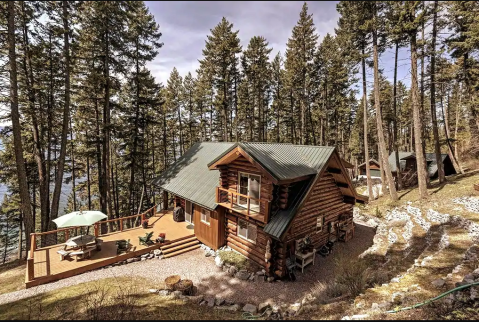 This Magnificent Montana Cabin Offers Sweeping Views Of Flathead Lake