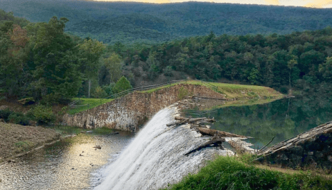 Enjoy Two Beautiful Waterfalls And A Manmade Beach At Douthat State Park In Virginia