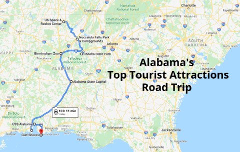 This Road Trip Will lead You To Some Of Alabama's Top Tourist Attractions