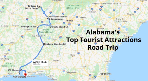 This Road Trip Will lead You To Some Of Alabama’s Top Tourist Attractions