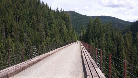 Cross Giant Bridges With Awesome Views On The Route Of The Hiawatha Trail In Montana