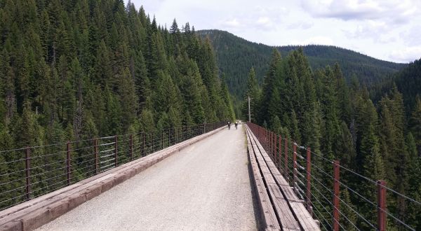 Cross Giant Bridges With Awesome Views On The Route Of The Hiawatha Trail In Montana