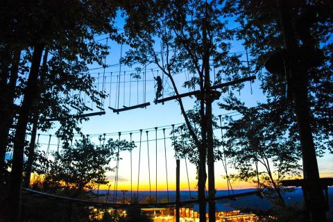 Fly Through A Forest Canopy In The Moonlight With Blue Mountain Resort’s Night Time Zip & Climb In Pennsylvania
