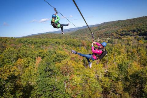 The Longest Zipline In America Is Now Up And Running At New York's Catamount Mountain Resort