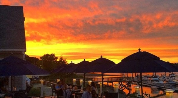 Pull Up A Chair And Watch An Incredible Bay Sunset While You Dine At Bay Point Waterfront Restaurant In Massachusetts