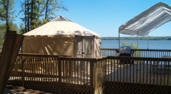 The Waterfront Yurts At Mosquito Lake Are In An Idyllic Setting, Making Them An ideal Summer Destination In Ohio